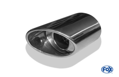 FOX Anschweißendrohr Typ 39 Rechts 115x85 mm / Länge: 160 mm - oval  Porsche / seitlich eingerollt / mit Absorber