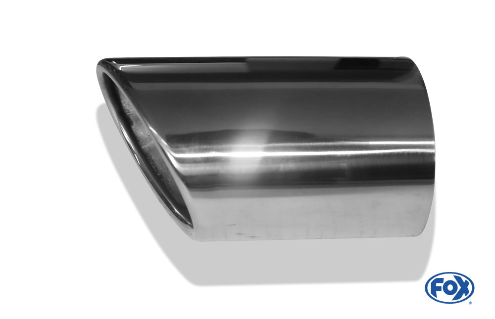 FOX Anschweißendrohr Typ 39 Rechts 115x85 mm / Länge: 160 mm - oval  Porsche / seitlich eingerollt / mit Absorber