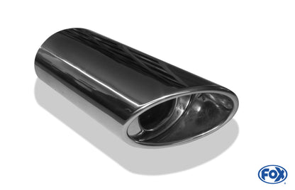 FOX Anschweißendrohr Typ 39 Links 115x85 mm / Länge: 240 mm - oval  Porsche / seitlich eingerollt / mit Absorber