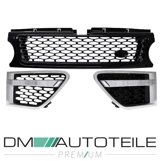Set Range Rover Sport L320 Facelift Kühlergrill + Kotflügelgitter Schwarz Hochglanz 10-13