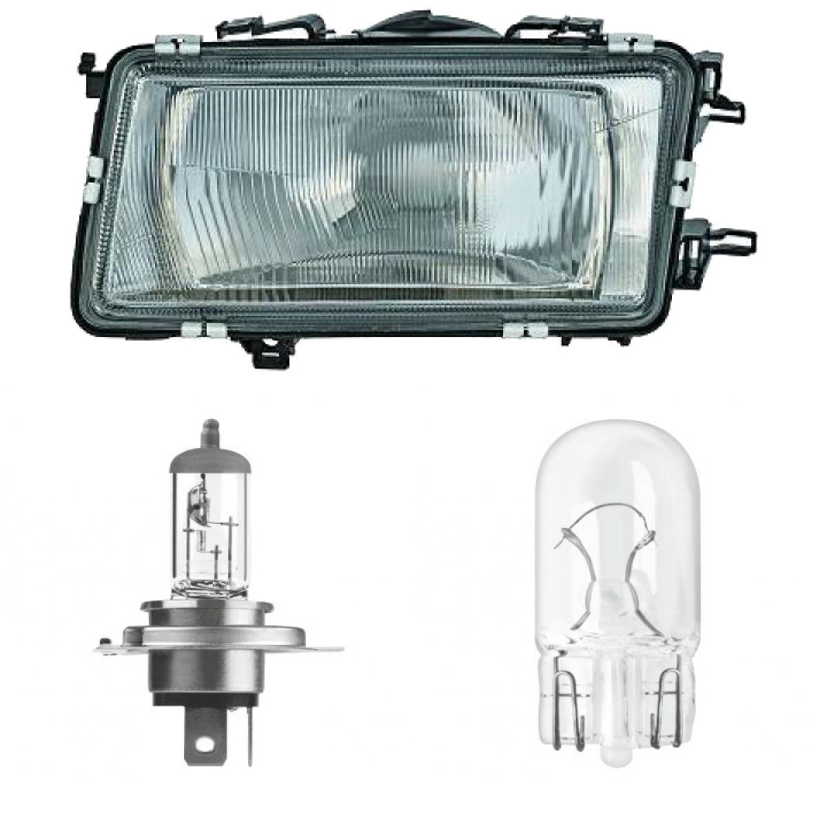 Scheinwerfer Halogen H4 links passend für Audi 80 B3 ab Baujahr 1986-1991 inklusive Leuchtmittel/Birnen