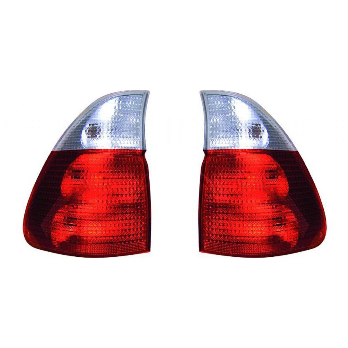 Depo / TYC Rückleuchte rot weiss SET außen passt für BMW X5 E53 1999-2003