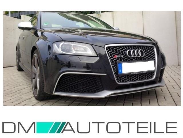 Stoßstange vorne + Wabengrill Schwarz passt für Audi A3 8P 8PA ab 08-12 kein RS3