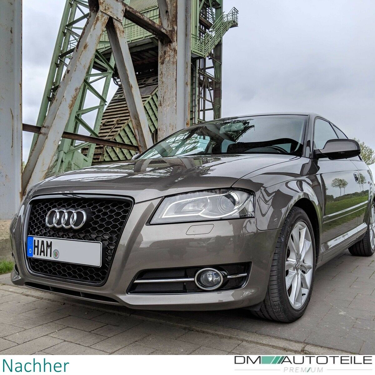 Kühlergrill Wabengrill Schwarz Glanz passt für Audi A3 8P Facelift 08-13 und RS3