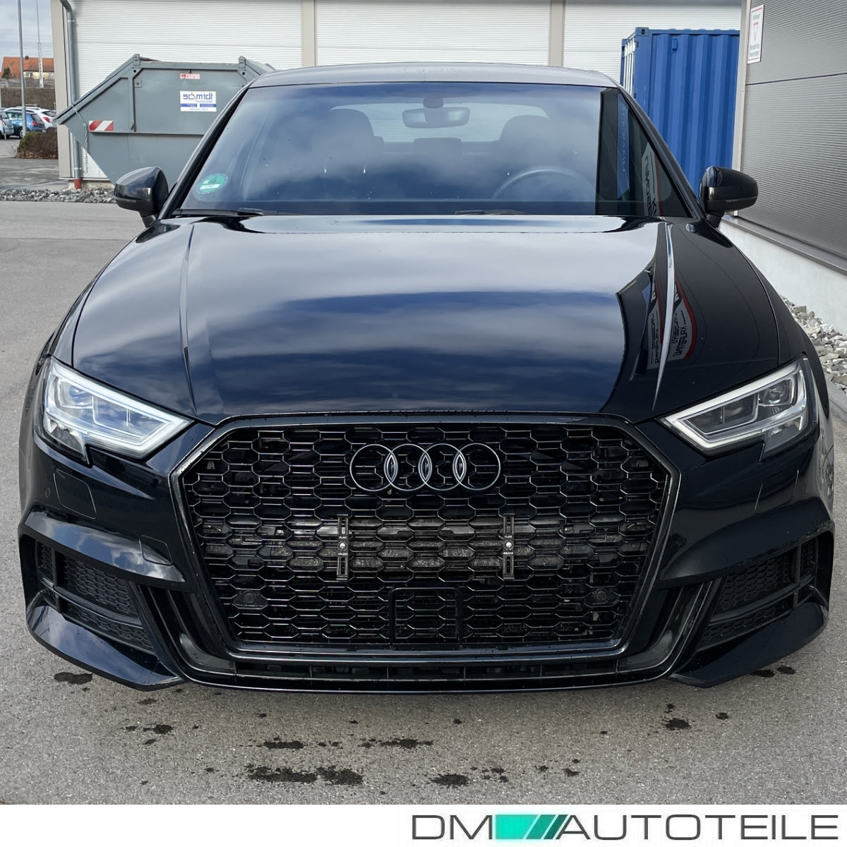 Kühlergrill Wabengrill PDC Schwarz Glanz passt für Audi A3 8V Facelift auch RS3 ab 2015