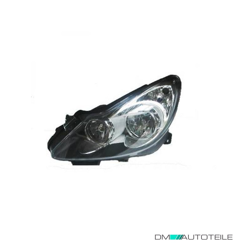 Scheinwerfer Depo H1/H7 links passt für Opel Corsa D (S07) schwarz ab  06-10