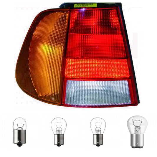 Depo / TYC Rückleuchte links passt für VW Polo III CLASSIC 6V2 ab Baujahr 95-01 inklusive Leuchtmittel/Birnen