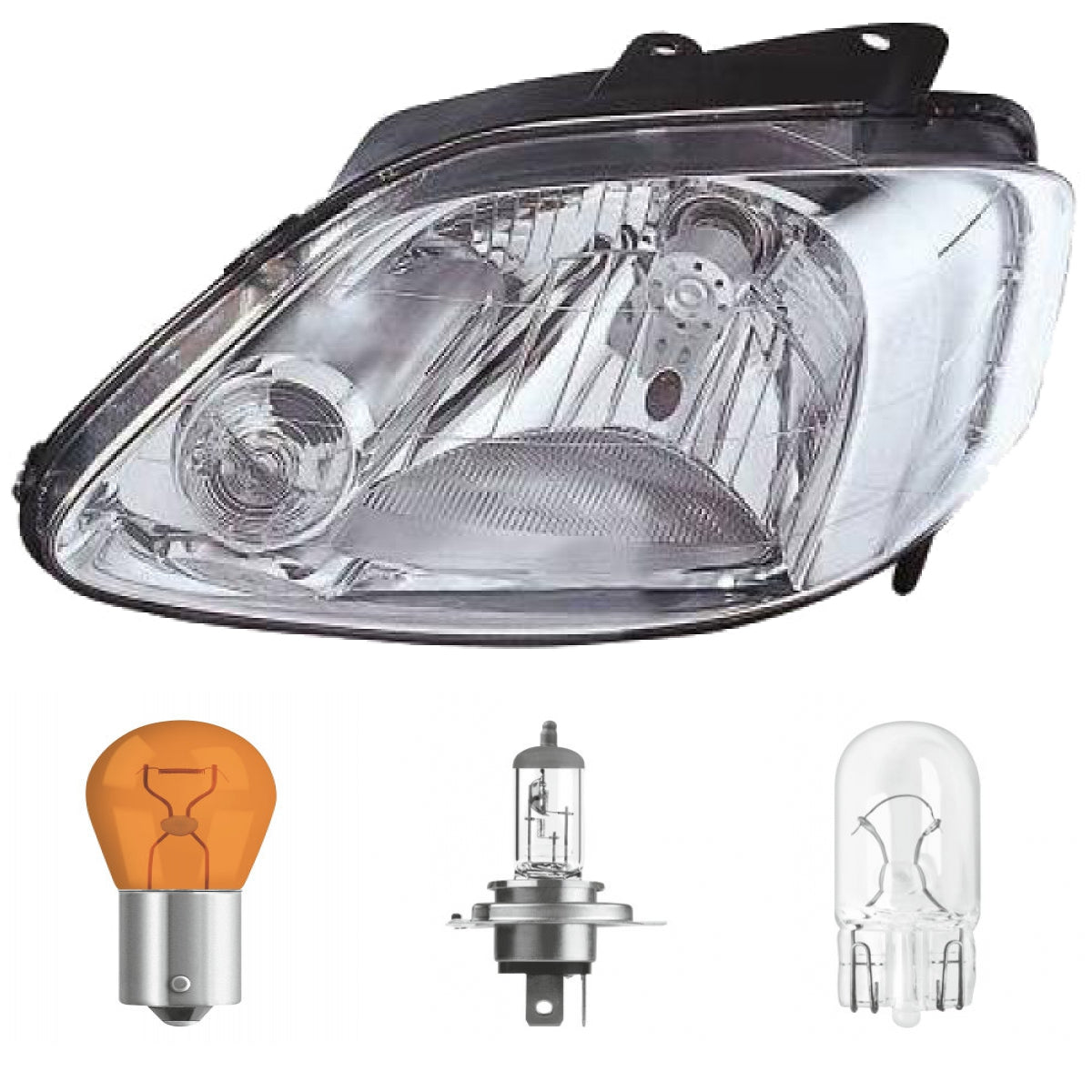 Scheinwerfer H4 TYC links passt für VW Fox Schrägheck (5Z4) ab 2005-2011 inklusive Leuchtmittel/Birnen