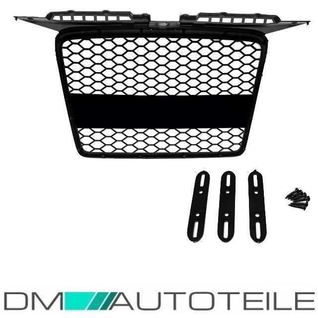 Audi A3 8P Kühlergrill Wabengrill Sport 05-08 Schwarz Hochglanz+ Kennzeichenplatte integriert für RS3