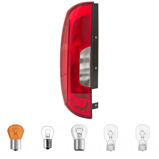 Depo / TYC Rückleuchte links passt für Fiat DOBLO Kombi Cargo (263) ab 15 inklusive Leuchtmittel/Birnen