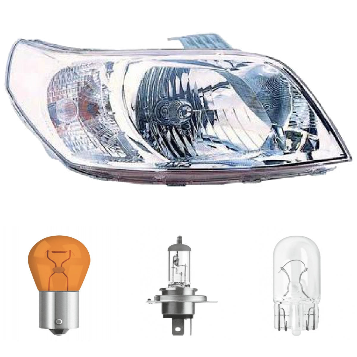 Scheinwerfer Depo H4 rechts passt für Chevrolet Aveo/Kalos (T250) ab 06-11 inklusive Leuchtmittel/Birnen