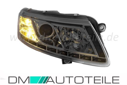 Audi A6 4F Klarglas Chrom Scheinwerfer Rechts & Links mit echtem Tagfahrlicht 04-08
