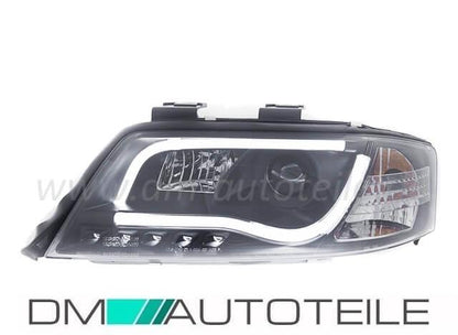 Set Audi A6 4B Scheinwerfer Tagfahrlicht Tube-lights Schwarz Halogen H1/H1 97-01