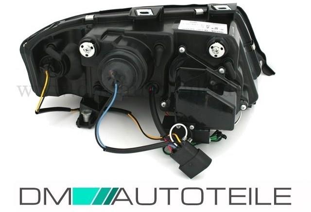 Set Audi A6 4B Scheinwerfer Tagfahrlicht Tube-lights Schwarz Halogen H1/H1 97-01