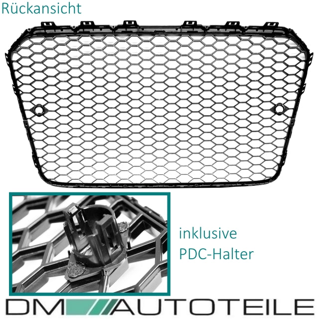 Kühlergrill Wabendesign hochglanz Schwarz passt für Audi A5 8T Facelift 11-17