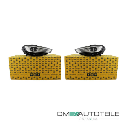Hella Scheinwerfer +Halogen H7/H15 SET passt für Audi A3 8V Vorfacelift 12-16