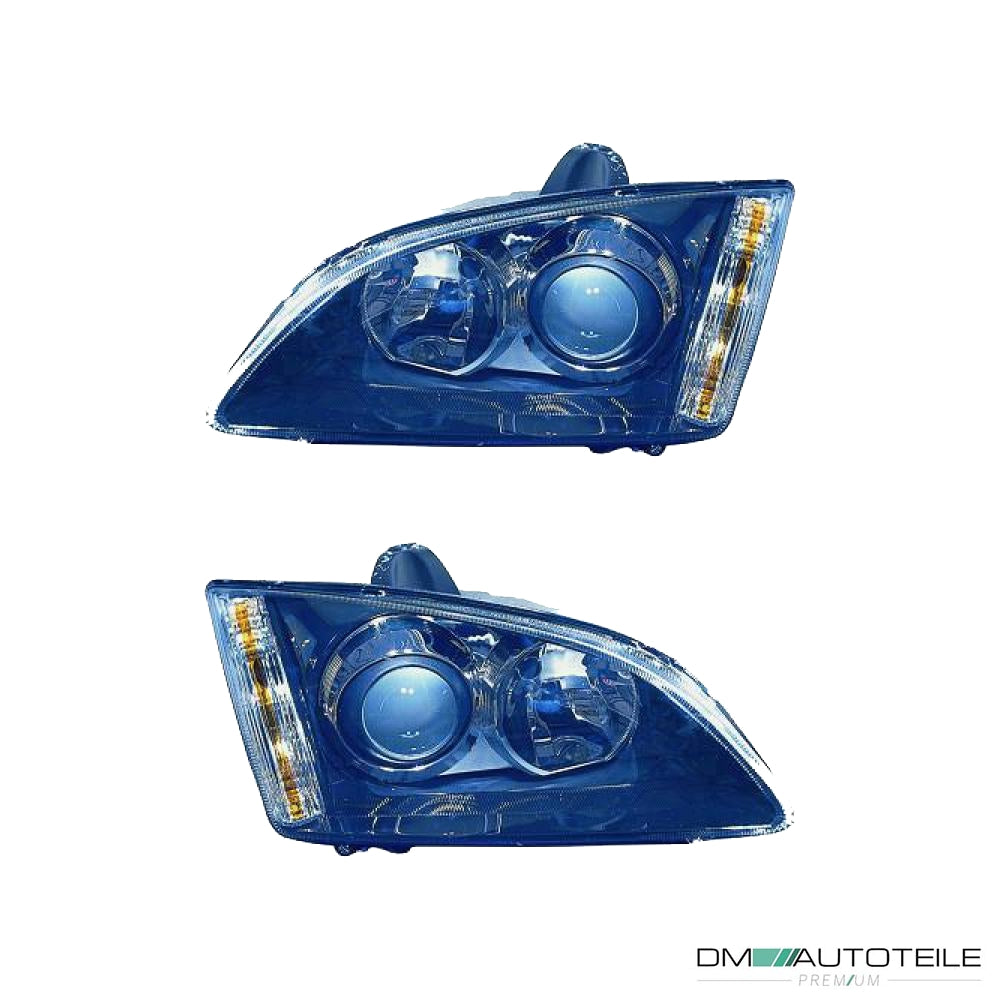 Scheinwerfer Schwarz H1/H7 SET passend für Ford Focus II Vorfacelift ab 04-08