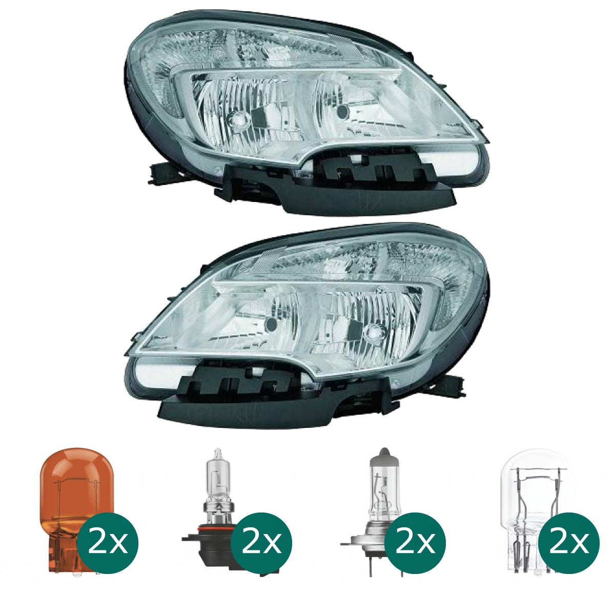 Scheinwerfer mit TGFL H7/HB3 links passt für Opel Mokka ab Baujahr 2012-2016 inklusive Leuchtmittel/Birnen