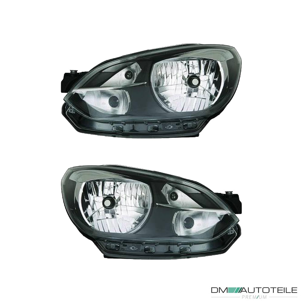 OE Hella FF Halogen Scheinwerfer H4 schwarz SET passt für VW UP! 121 ab 11-16