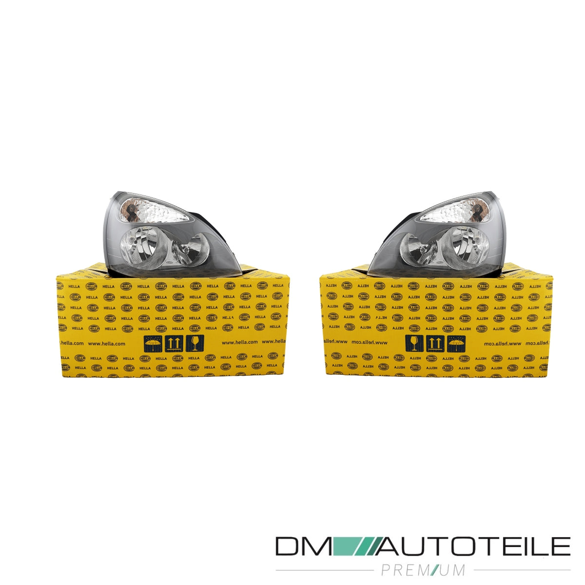 Original Hella H7/H1 Scheinwerfer SET passt für Renault Clio II Thalia 04-09