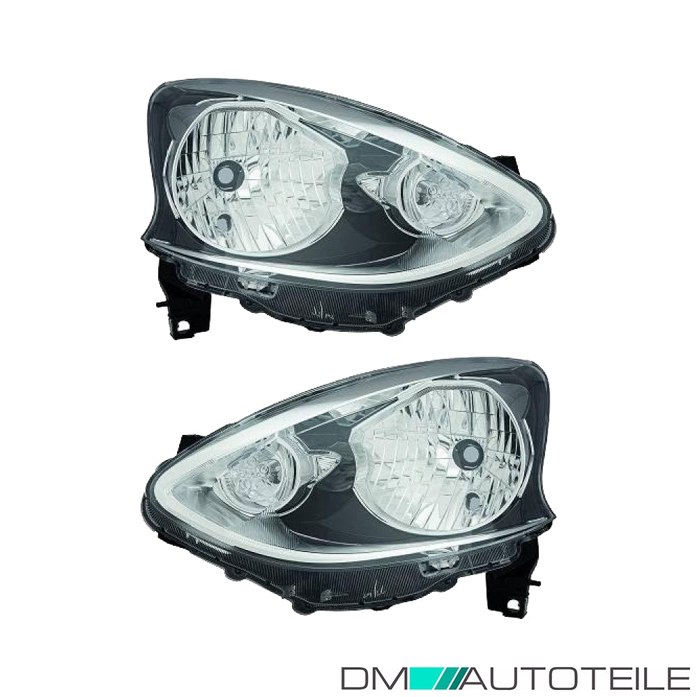 Scheinwerfer Depo schwarz H4 SET passt für Nissan Micra IV K13 ab 13-17