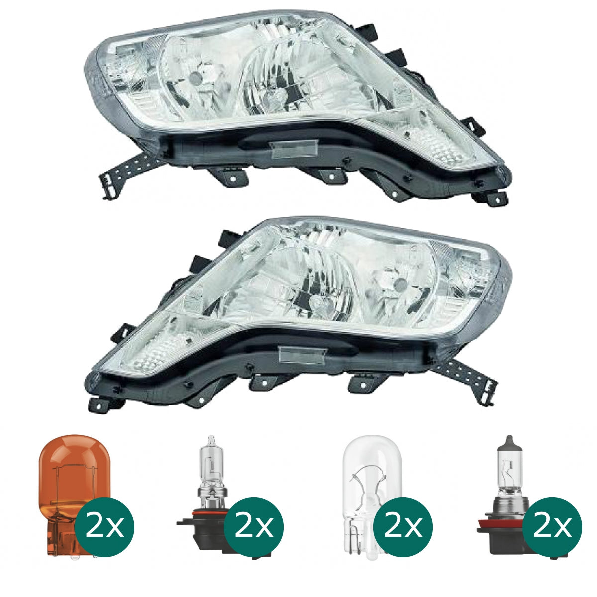 Scheinwerfer Depo HB3/H11 links passt für Toyota Land Cruiser Prado J15 ab 13-15 inklusive Leuchtmittel/Birnen