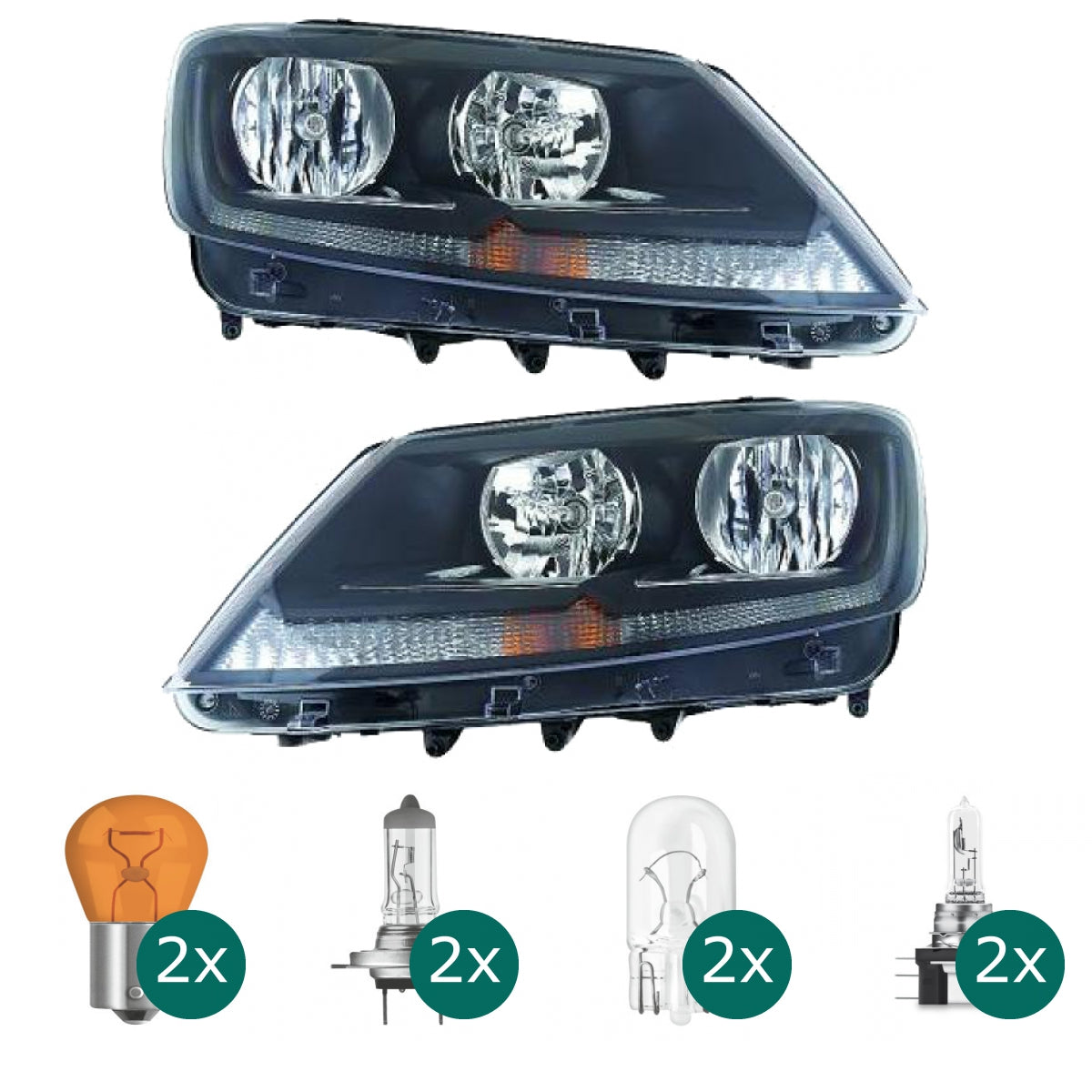 Scheinwerfer Depo H7 links passt für Seat Alhambra/ VW Sharan (7N/710) ab 2010 inklusive Leuchtmittel/Birnen