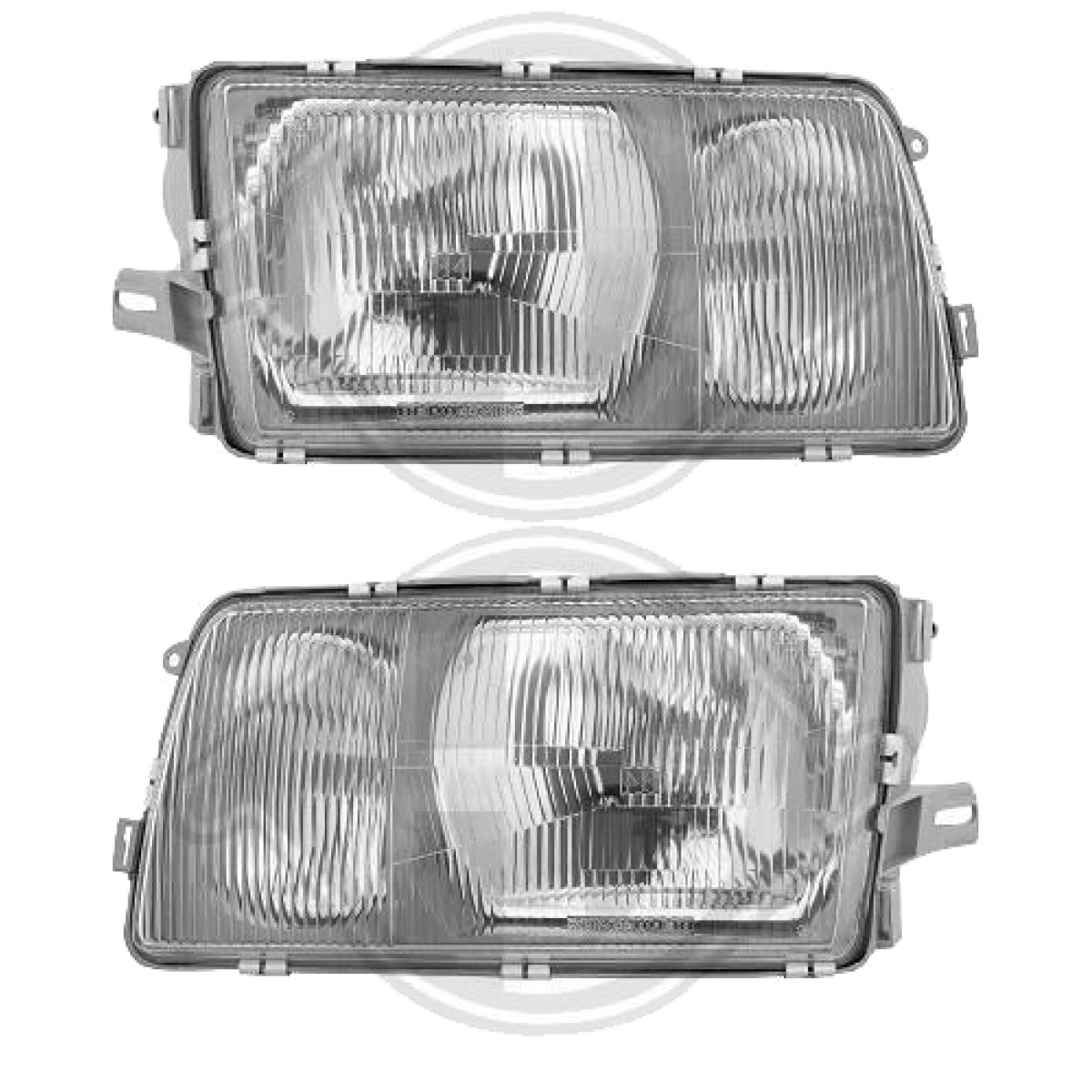 DEPO/TYC Scheinwerfer Hauptscheinwerfer Frontscheinwerfer SET H4 H3 für Mercedes Benz S-Klasse W126 Baujahr 1980-1991