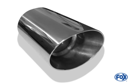 FOX Anschweißendrohr Typ 45 140 x 90 mm / Länge: 300 mm  - oval / uneingerollt / 15° abgeschrägt / mit Typ-B Einsatz