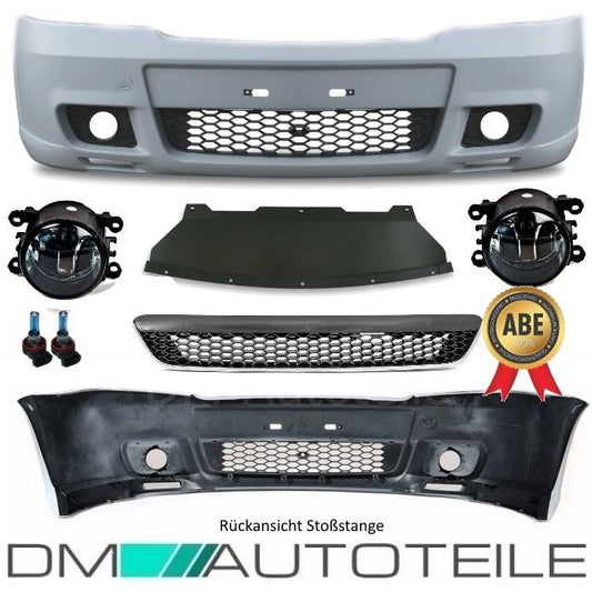 Set Opel Astra G OPC II Design Stoßstange vorne ABS 97-04/ Nebelscheinwerfer Smoke inklusive Kühlergitter ohne Emblem mit ...
