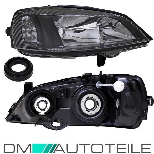 Set Opel Astra G Scheinwerfer Klarglas Schwarz H7/HB3 Bj 97-04 + Birnen Komplettset