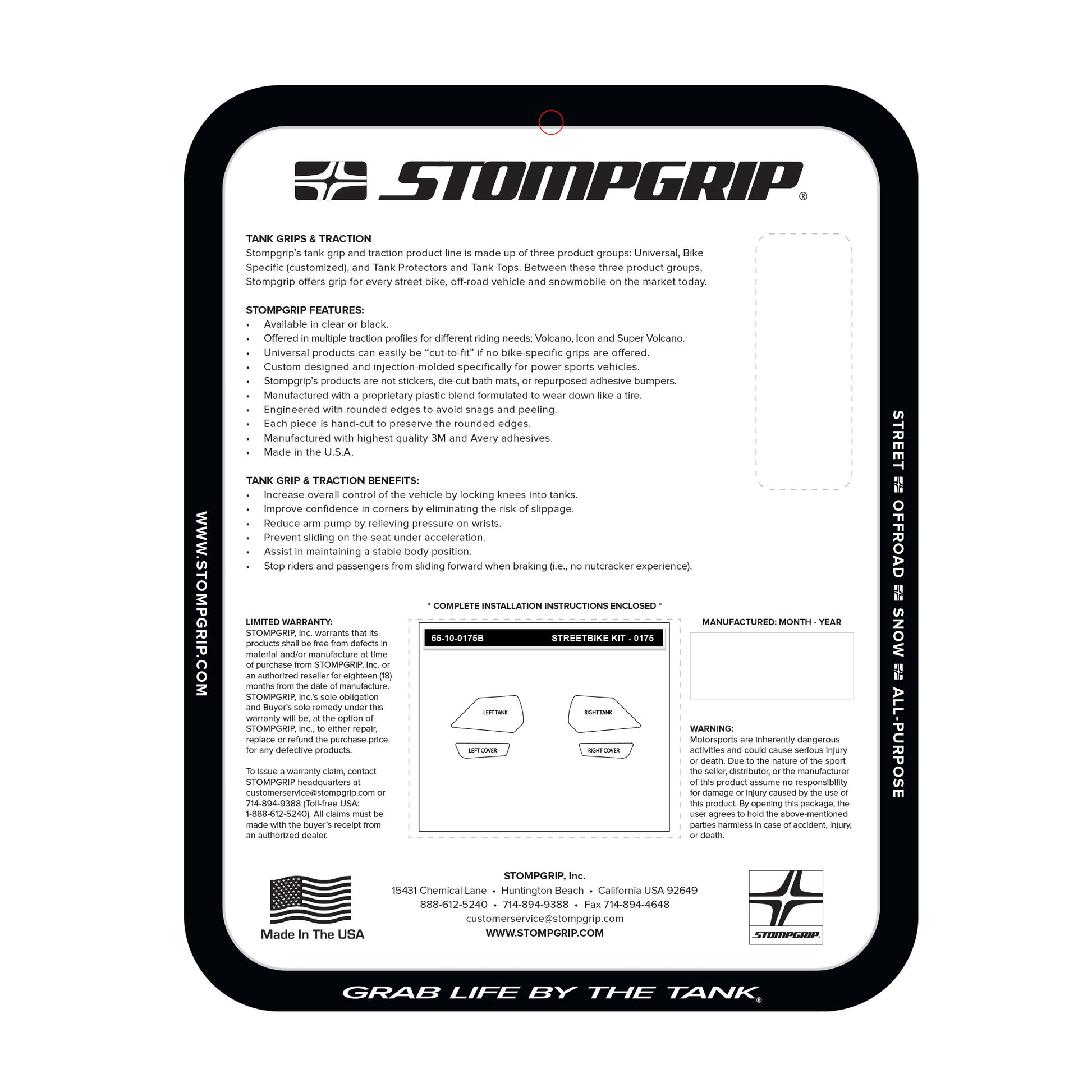 Stomgrip Traktionspad Streetbikes Schwarz BMW F 900 XR Bj. 20-21