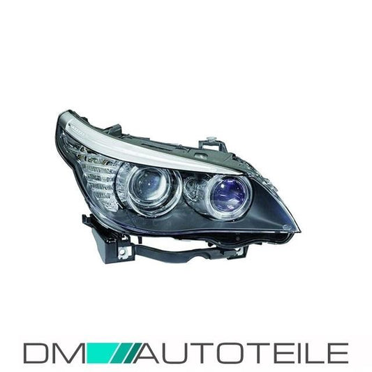 Bi-Xenon Scheinwerfer Hella Rechts + Kurvenlicht passend für BMW E60 E61 Limousine Touring 03-04