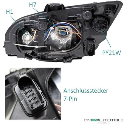 SET Ford Focus II (DA) Halogen Scheinwerfer Satz H7/H1 ab 11/2004-01/2008