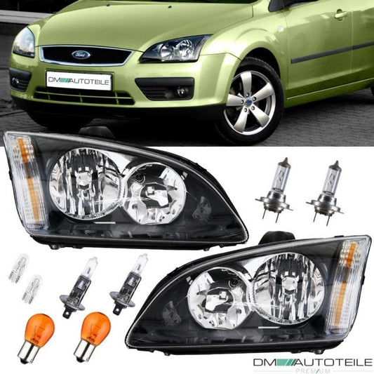 SET Ford Focus II (DA) Halogen Scheinwerfersatz 03-07 inklusive Leuchtmittel