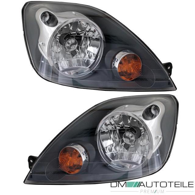 SET Ford Fiesta V MK5 JD Scheinwerfer Rechts Links Klarglas Dunkelgrau + Leuchtmittel SET bj.01-08