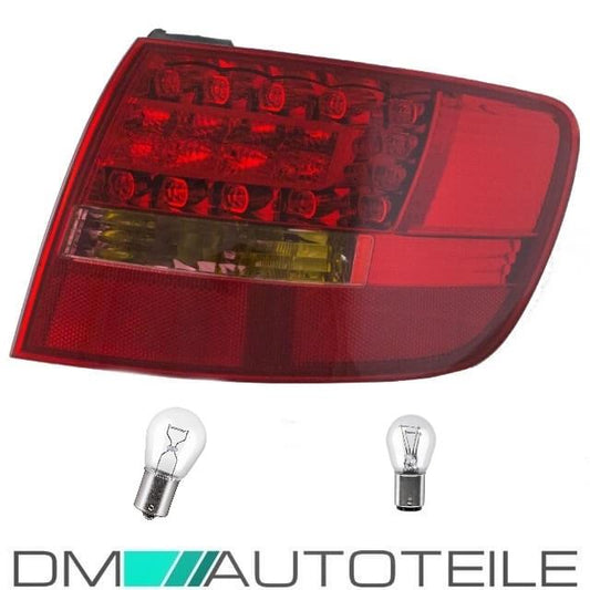 SET Audi A6 4F LED Avant Rückleuchte rechts außen Rot/Weiß Bj 05-08+Birnen
