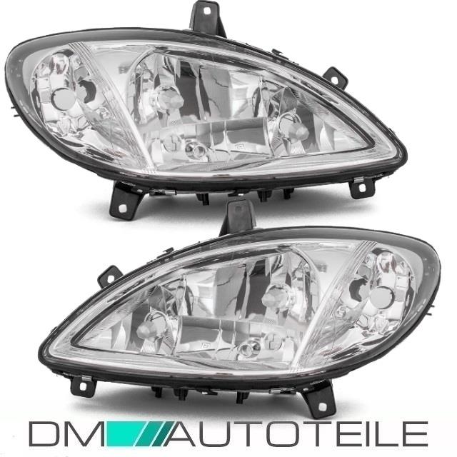 Set Mercedes Viano/Vito W639 Klarglas Scheinwerfer Rechts & Links H7/H7/H7 Bj 03-10 + Nebelscheinwerfer