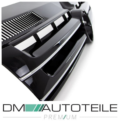 Kühlergrill passt für VW T5 GP Front Grill Schwarz Chrom-Rippen Facelift 09-15