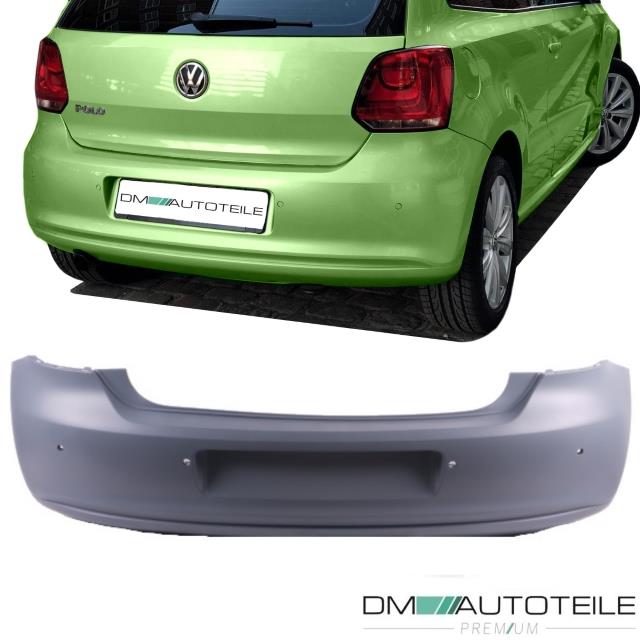 für alle VW Polo 6R Stoßstange hinten für PDC grundiert & Ausschnitt für Auspuff