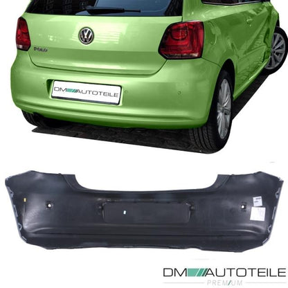 für alle VW Polo 6R Stoßstange hinten für PDC grundiert & Ausschnitt für Auspuff