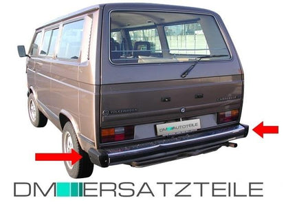 für VW T2 T3 Transporter Bus Kasten Heck Stoßstange Hinten Schwarz Metall