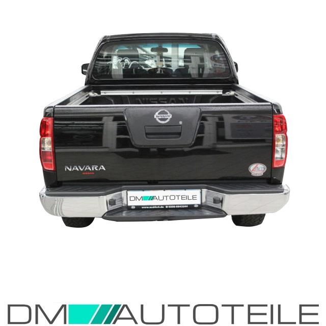 Nissan Navara D40 Stoßstange hinten 05-10 Chromteil ohne Löcher für Rückstrahler