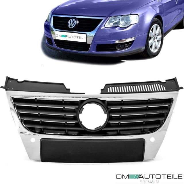 Stoßstange vorne für PDC ohne SRA + Kühlergrill + Spoiler + Schrauben passt für Set VW Passat 3C ab 05-10