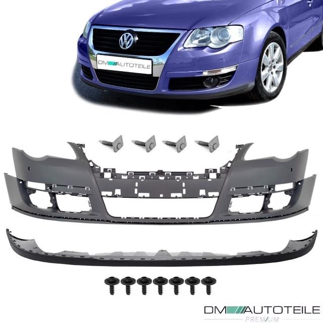 Stoßstange vorne für PDC ohne SRA + Spoiler + Schrauben passt für Set VW Passat 3C ab 05-10