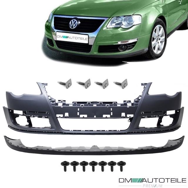 Stoßstange vorne ohne PDC ohne SRA + Spoiler + Schrauben passt für VW Passat 3C ab 05-10