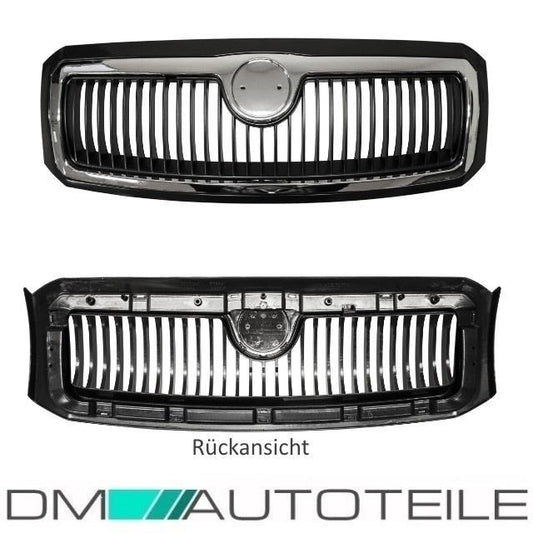 Kühlergrill Lüftungsgitter Grill Schwarz Chrom für Skoda Fabia 6Y2 6Y5 ab 99-04