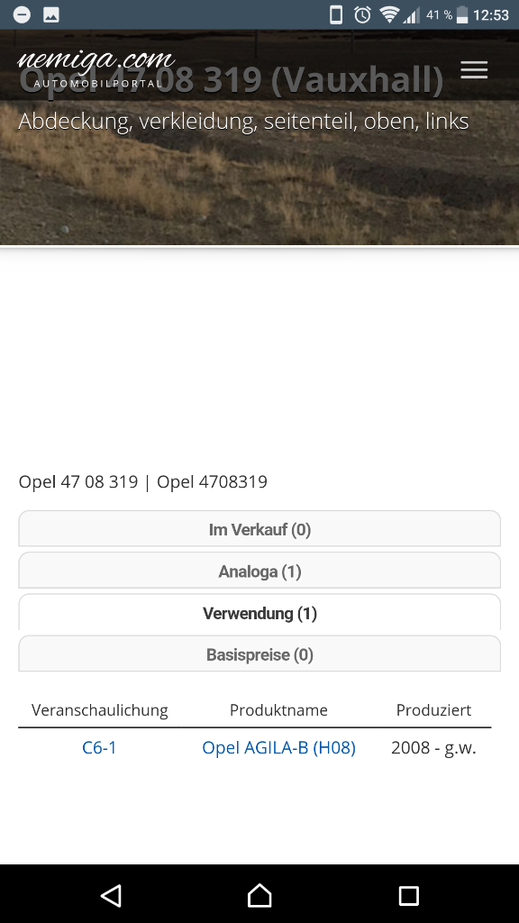 Agila B Wasserabweiser Stirnwand Abdeckung Neu Original Opel