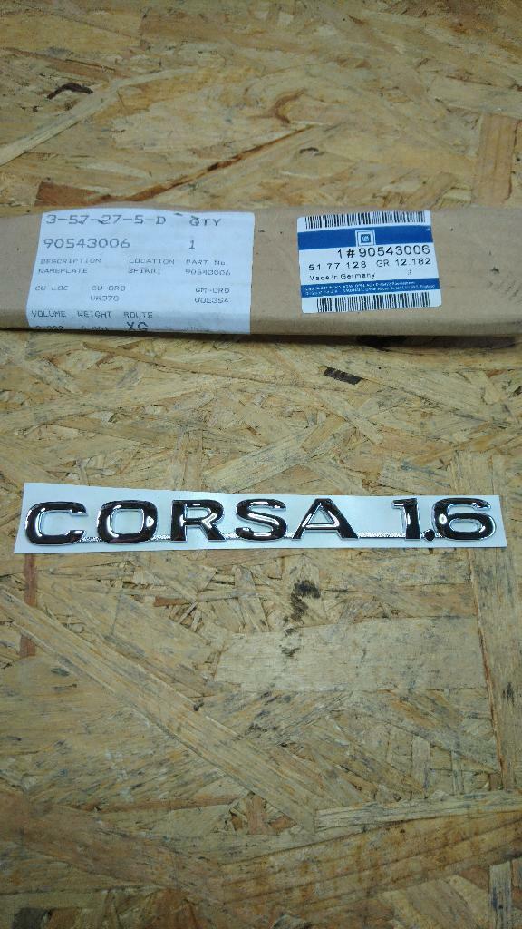 Corsa B Schriftzug Kofferraumdeckel chrom neu original GM