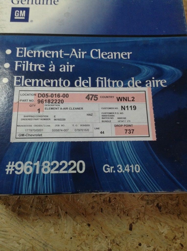 GM Luftfilter neu Original GM